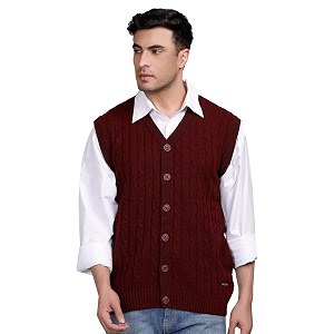 v neck cardigans for men - woolen sleeveless sweater for man winter wear