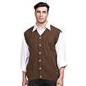 V Neck Cardigans for Men - Woolen Sleeveless Sweater for Man Winter Wear