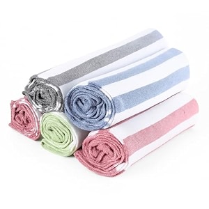 cotton premium multicolour handloom towels for bath  180 gsm  bath towel  towel for men amp women  size 30 x 60 inches  striped amp solid pattern black blue red green amp pink set of 5