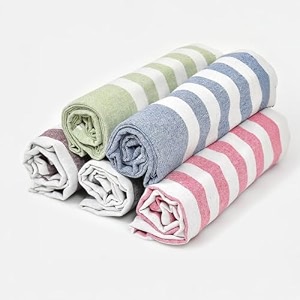 premium multicolour handloom towels for bath  180 gsm  bath towel  towel for men amp women  size 30 x 60 inches  striped amp solid pattern blue pink green brown amp black set of 5