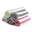 Premium Multicolour Handloom Towels for Bath | 180 GSM | Bath Towel | Towel for Men &amp; Women | Size 30 x 60 Inches | Striped &amp; Solid Pattern (Green, Black, Grey, Brown &amp; Pink, Set of 5)