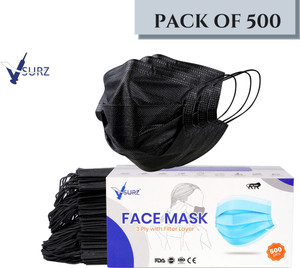 V SURZ PREMIUM BLACK 3PLY MASK BSRCARE