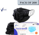 V SURZ PREMIUM BLACK 3PLY MASK BSRCARE