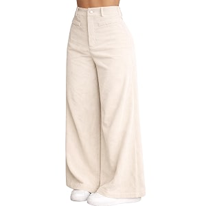 V TOWN Polycotton Regular Fit High-Waist Bone