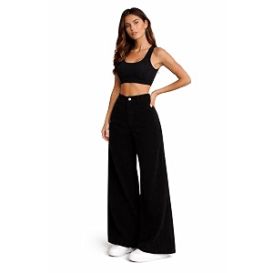 V TOWN Polycotton Regular Fit High-Waist Bone