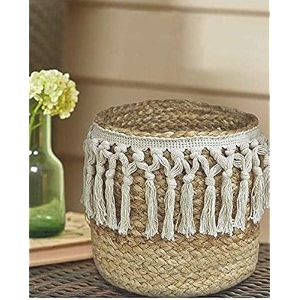 jute amp cotton jhaller planter potsstorage basket with handle multi-purpose use for bathroom living room 10x12
