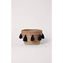Jute with Black Tassel Planter Pots/Storage Basket, Multi-Purpose use for Bathroom Living Room 10x12