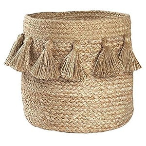 jute planter potsstorage basket with handle multi-purpose use for bathroom living room 10x12