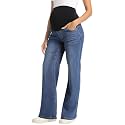 V VOCNI Maternity Jeans Straight Leg Pregnancy Wide Leg Denim Pants