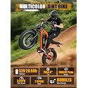 Electric Dirt Bike Adults, 1300W Peak 52V20.8Ah ebike, 32MPH 20" x4.0 Fat Tire, Streamlined E-Motorcycle with 7 Speeds for Youths, V200，Orange Standard