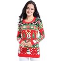 v28 Varied Ugly Christmas Sweater for Women Merry Reindeer Shirt Knit Sweaters