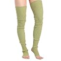v28 Women Girls Thigh High Neon Ribbed Long 80s 90s Party Skating Leg Warmers