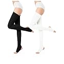 v28 Women Girls Thigh High Neon Ribbed Long 80s 90s Party Skating Leg Warmers