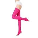 v28 Women Girls Thigh High Neon Ribbed Long 80s 90s Party Skating Leg Warmers