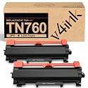 v4ink TN760 Compatible for Brother TN 760 Toner Cartridge 2Pack High Yield