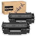 v4ink 49A 53A Black Toner Cartridge Q5949A Q7553A 2 Packs