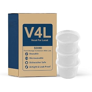 v4l transparent takeout food containers food storage containers with lids freezer safe  meal prep  microwavable dishwasher  leakproof  bpa free 500 ml pack of 50