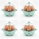 Dash Rapid Egg Cooker - Boiler, Poacher &amp; Steamer - Includes Measuring &amp; Recipe Guide - Dishwasher Safe - BPA Free - Holds 7 Eggs, Aqua, (Pack of 4)