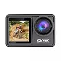 5K Action Camera with Dual Touch Screens | 48MP | for Vlog & Travel/Underwater Waterproof 30M | WiFi | EIS Stabilization | 170° Wide-Angle Lens | Remote Control | 256GB SD Card Support