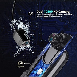 full hd mirror dash camera for car with 1034 touch screen waterproof rear view camera night vision parking assistance g-sensor