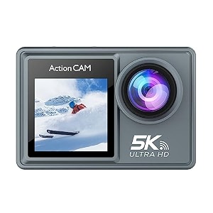 ultrahd 5k action camera with 50mp  170 wide angle lens 20-inch lcd wifi  eis external mic support 30m waterproof sports camera for divingvlogging amp travel