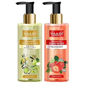 vaadi herbals rejuvenating luxurious handwash - 250 ml pack of 2 olive and strawberry