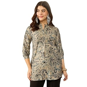 Vaamsi Womens Blue Silk Blend Floral Printed
