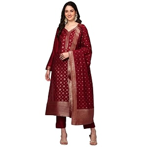 Vaamsi Womens Chanderi Ethnic Motifs Woven Design