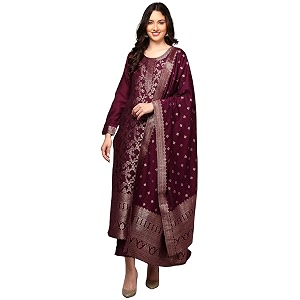 Vaamsi Womens Chanderi Ethnic Motifs Woven Design