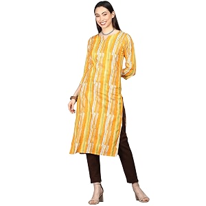 Vaamsi Womens Cotton Abstract Printed Straight Kurta