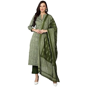 Vaamsi Womens Cotton Blend Printed Straight Kurta