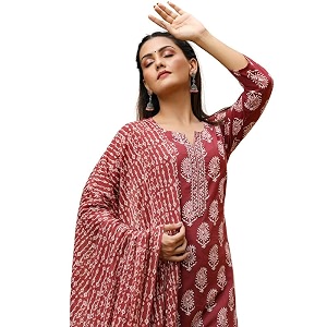 Vaamsi Womens Cotton Blend Kurta Set