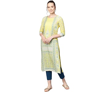 Vaamsi Womens Crepe a-line Kurta VPK1641E XXL