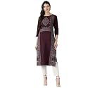 Vaamsi Women39s Crepe A-Line Kurta VPK1702E_S_Maroon
