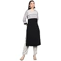 Vaamsi Women39s Crepe Straight Kurta VPK1690E_L_Black