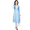 Vaamsi Women39s Crepe A-Line Kurta VPK1704E_M_Blue