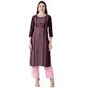 Vaamsi Women39s Crepe a-line Kurta VPK1651E_XS_Maroon