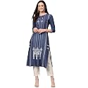 Vaamsi Women39s Crepe Straight Kurta VPK1672E_S_Blue