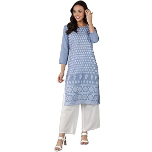 Vaamsi Womens Crepe Floral Regular Kurta