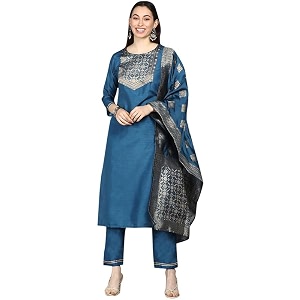 Vaamsi Womens Poly Silk Ethnic Motifs Yoke