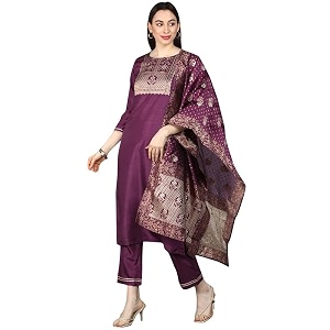 Vaamsi Womens Poly Silk Ethnic Motifs Yoke