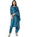 Vaamsi Women39s Poly Silk Embellished Solid Straight