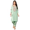 Vaamsi Women39s Rayon Solid Straight Embroidered Kurta