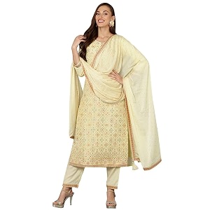 Vaamsi Womens Silk Blend Abstract Woven Design
