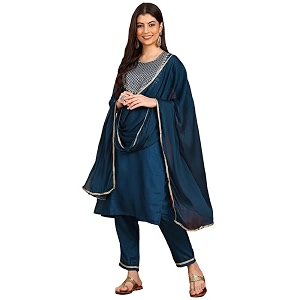 Vaamsi Womens Silk Blend Kurta Pant With