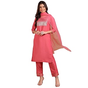 Vaamsi Womens Silk Blend Sequins Yoke Design