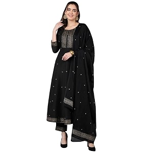 Vaamsi Womens Silk Blend Yoke Design Solid