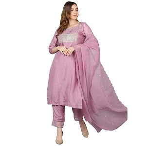 Vaamsi Womens Silk Blend Sequins Yoke Design