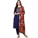 Vaamsi Women39s Silk Blend Solid Embroidered Straight