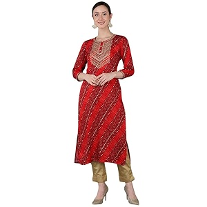 Vaamsi Womens Viscose Rayon Geometric Printed Kurta